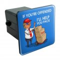 Trump Offended Help You Pack Republican Funny Tow Trailer Hitch Cover Plug Insert