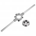 Uxcell Die Stock Handle Wrench Set 3 8-16 Unc Round And0mm Holder Fits 3 8 -7 16 Unc Unf Metric M10-m11 30mm Od Dies For Bolt