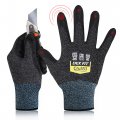 Level 5 Cut Resistant Gloves Cru553 3 Pairs Large Blackgrey Touch Screen Foam Nitrile Coated Safety For Kitchen And 
