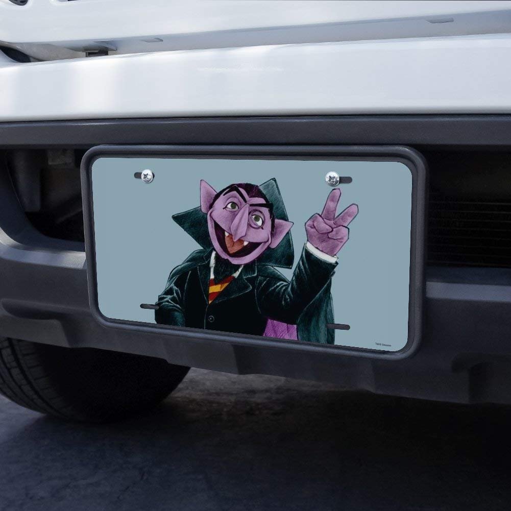 Sesame Street Vintage Count Von Novelty Metal Vanity License Plate Uv And Water Resistant Aluminum 6 In X 12 Standard Fit