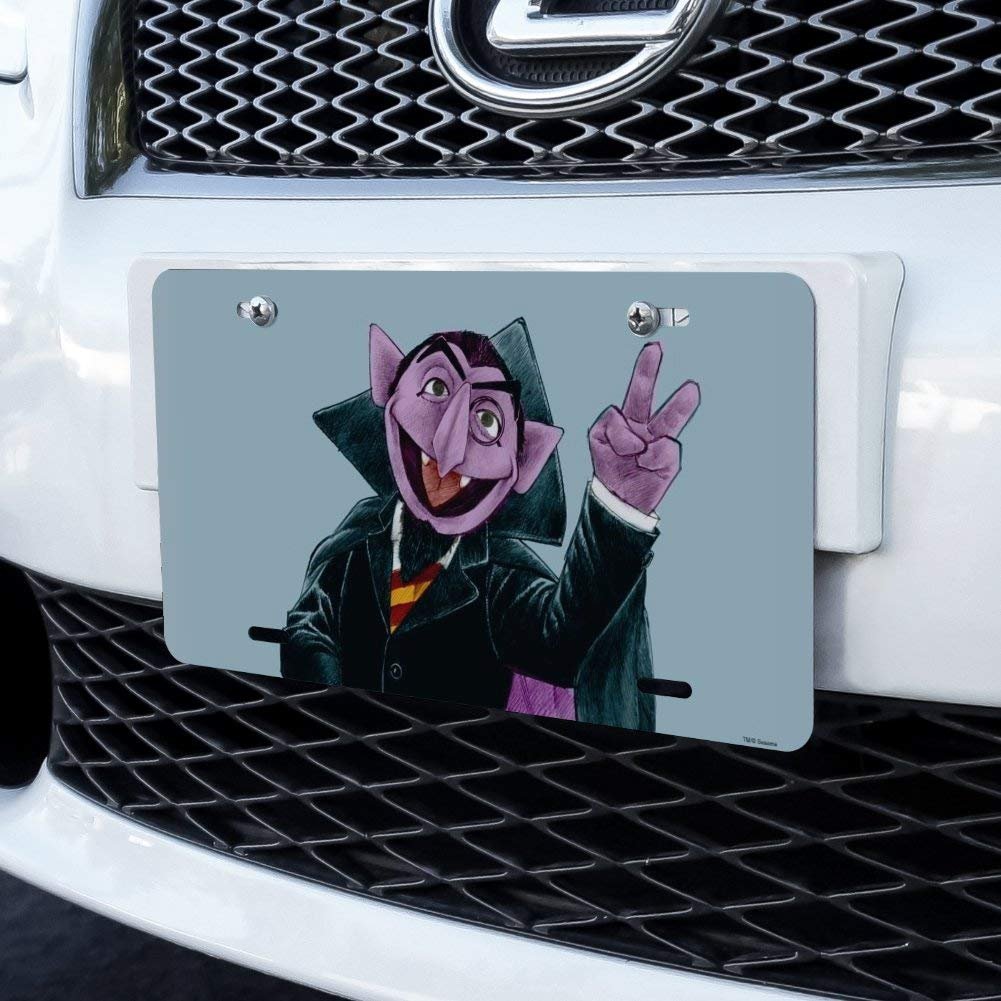 Sesame Street Vintage Count Von Novelty Metal Vanity License Plate Uv And Water Resistant Aluminum 6 In X 12 Standard Fit