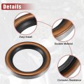 Uxcell Engine Crankshaft Oil Seal Fit For Toyota Pickup 1973-1995 4runner 1984-2002 Durable Metal Silver Tone Crank Gasket
