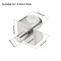Uxcell Glass Shelf Brackets 4pcs Zinc Alloy Clamp Pegs Support Clip Shaft Mount For 5mm-8mm Thick