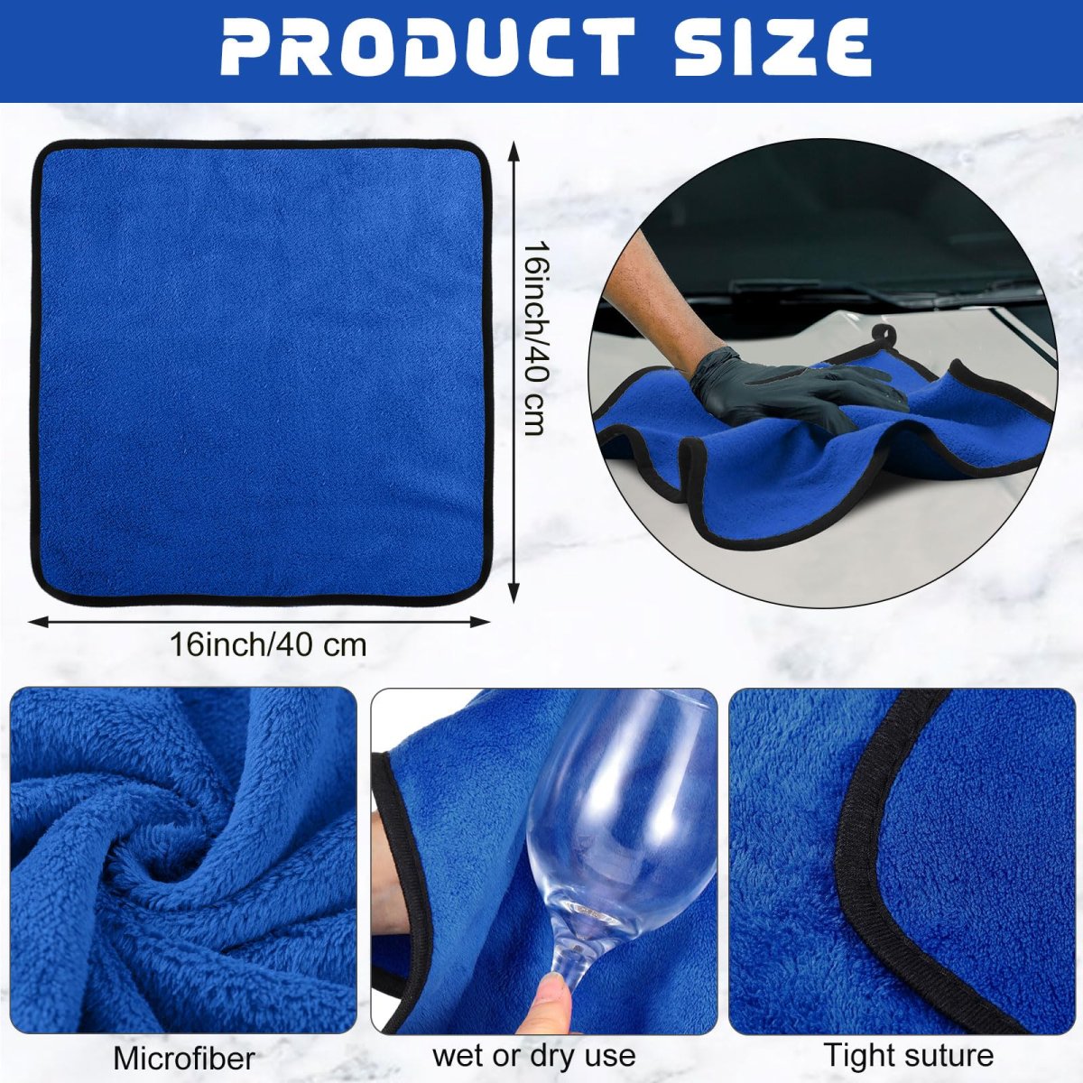 Tallew 50 Pcs Microfiber Towels 16 X16 Drying Bulk Micro Fiber Car Cleaning Cloth For Cars Washing Polishing Office Windows