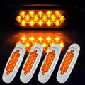 4 Pack 6 5 In Oval Led Trailer Truck Clearance Side Marker Lights Clear Waterproof Identification Running For Rv Bus Atv And 
