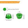 Uxcell Nylon Insert Hex Lock Nuts 10pcs M4 X 0 7mm Aluminum Alloy Self-locking Anodizing Flange Nut For Fasteners Green