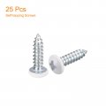 Uxcell St4x16mm White Screws Self Tapping 25pcs Pan Head Phillips Wood For Woodworking