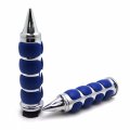 Smt- Chrome Blue Billet Rubber 7 8 22mm Handlebar Grips Compatible With Suzuki Kawasaki Yamaha Cbr 600 F3 F4i 900 929 954 1000