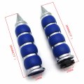 Smt- Chrome Blue Billet Rubber 7 8 22mm Handlebar Grips Compatible With Suzuki Kawasaki Yamaha Cbr 600 F3 F4i 900 929 954 1000