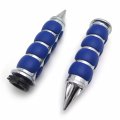 Smt- Chrome Blue Billet Rubber 7 8 22mm Handlebar Grips For Suzuki Kawasaki Yamaha Cbr 600 F3 F4i 900 929 954 1000 Rr Gsxr 750