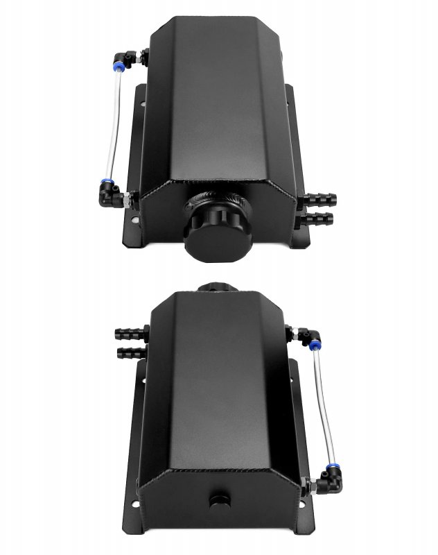 Coolant Radiator Tank 2l Aluminum Overflow Reservoir Expansion Prevent Leakage Recovery Black