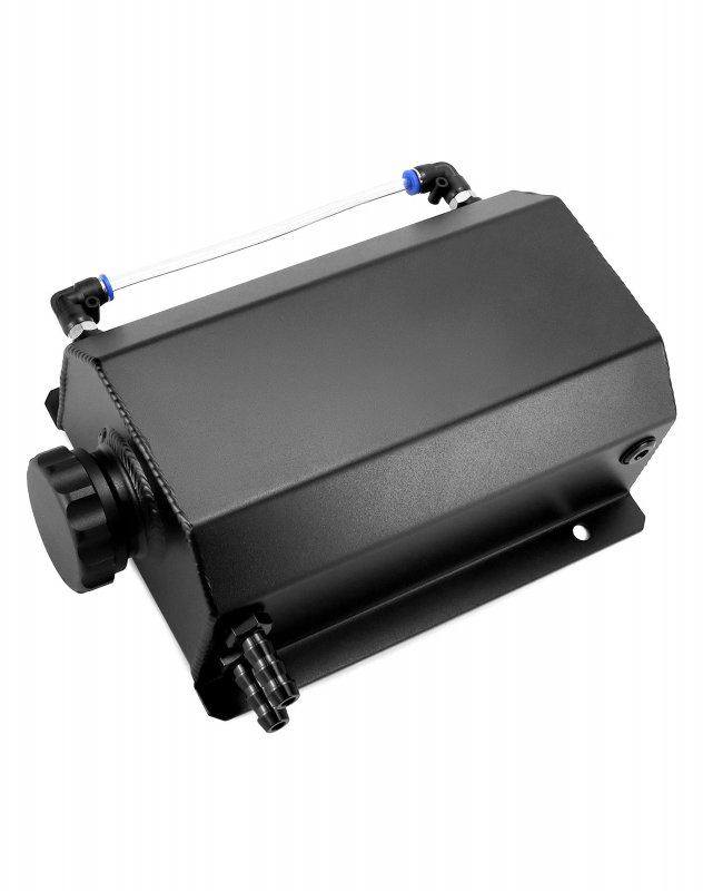Coolant Radiator Tank 2l Aluminum Overflow Reservoir Expansion Prevent Leakage Recovery Black