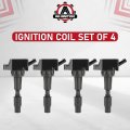 Ignition Coil Pack Set Of 4 Compatible With Hyundai Kia Genesis 2 0l 4l V8 5 Santa Fe Sonata Tucson Veloster Optima Sorento