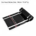 X Autohaux 7 09 X70 87 Car Hood Stripe Pattern Sticker Auto Exterior Decal Decoration For Roof Trunk Skirt Bumper Black