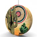 Gotham Decor Southwest Cactus And Pots Hardwood Oak Fan Light Pull 