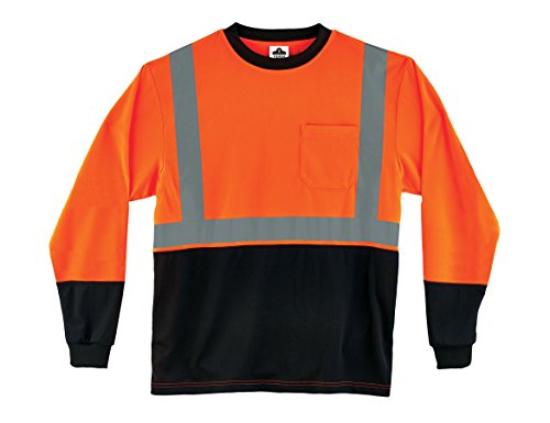 Glowear 8291bk Ansi Black Bottom High Visibility Orange Long Sleeve Reflective Safety Shirt 4x-large