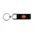 Ipick Image For Dodge Super-bee Black Real Leather Loop Strap Chrome Metal Key Chain Keychain Official Licensed