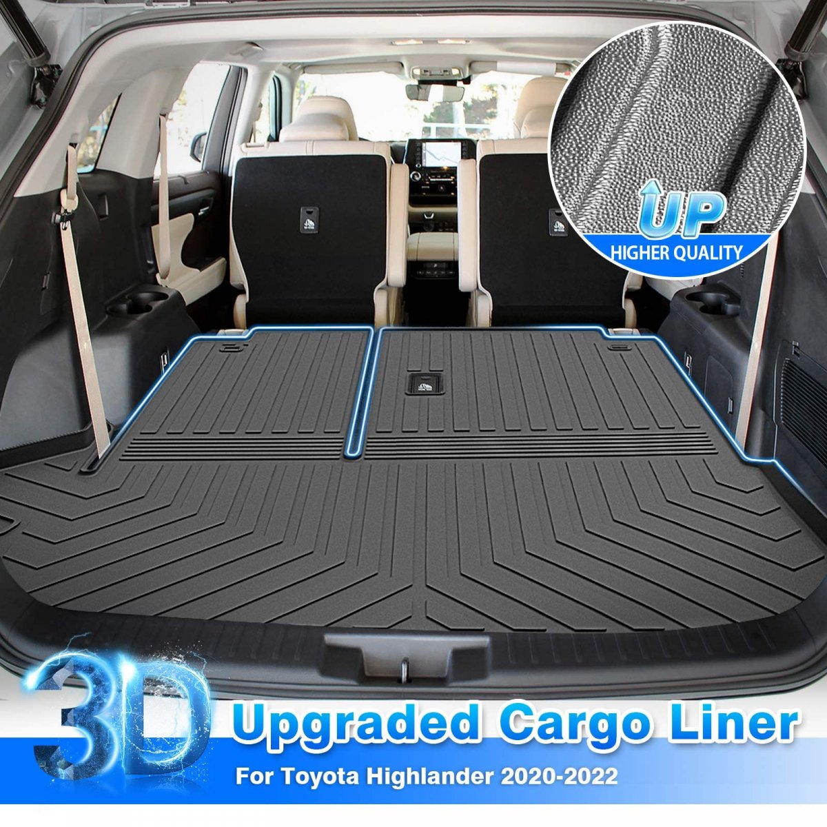 Cartist Cargo Liner For Toyota Highlander 7 Seats 2020 2021 2022 2023 2024 Not Fit Hybrid Accessories All Weather Trunk Mat Tpe