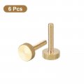 Uxcell M4x20mm Knurled Thumb Screws 6pcs Flat Head Fully Threaded Brass Bolts Grip Knobs Fasteners