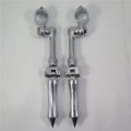 Hk Group Motorcycle Black Long Angled Adjustable Peg Mounting Kit U Shape Foot For Goldwing Vtx1300 Shadow Valkyrie Triumph