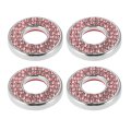 4pcs Pink Bling Inner Car Door Lock Stickers Pull Rod Bolt Covers Decoration Accessories For Mercedes Benz E C Class Glc 