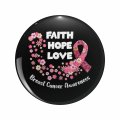 1080 Graphics Breast Cancer Awareness 2022 October Floral Faith Hope Love Key Chain Double Sided Stainless Steel Keychain 