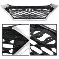 G-plus Front Upper Bumper Grille Chrome Gray Black W Black Accents Compatible With Hyundai Tucson 2019 2020 2021 For Models