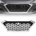 G-plus Front Upper Bumper Grille Chrome Gray Black W Black Accents Compatible With Hyundai Tucson 2019 2020 2021 For Models