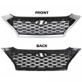 G-plus Front Upper Bumper Grille Chrome Gray Black W Black Accents Compatible With Hyundai Tucson 2019 2020 2021 For Models