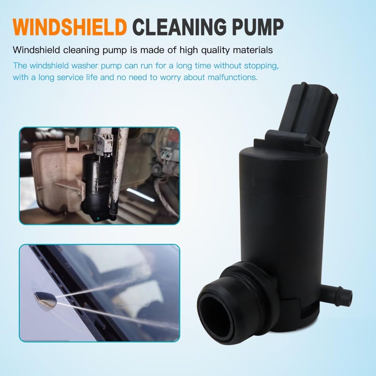 Windshield Washer Pump W Grommet Replace Wg-318 8c3z17664a For 2008-2009 Ford Mustang