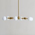 Creative Co-op Sputnik Opal Glass Chandelier Brushed Gold 