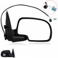 Ocpty Black Right Side Mirror Fit For 2007-2013 Chevy Silverado 1500 Smooth Glass Manual Folding Heating