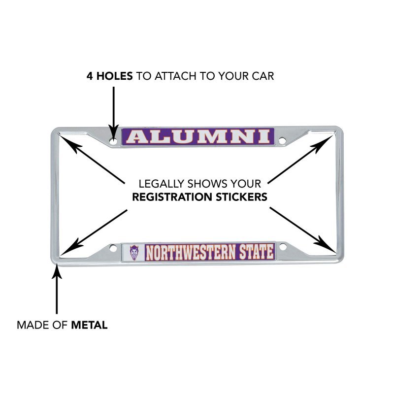 Desert Cactus Northwestern State University Nsu Demons Metal License Plate Frame For Front Or Back Of Car Officially Licensed