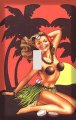 Retro Hawaiian Pin Up Girl Switchplate Switch Plate Cover 