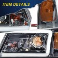 G-plus Led Drl Bumper Headlamp Compatible With Ford F1502004-2008 Lincoln Mark Lt 2006-2008 Smoky Lens Chrome Housing Amber