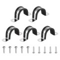 5pcs 32mm 1-1 4 Cable Clamp 2 Hole 304 Stainless Steel Rubber Coated Cushion Insulated Clamps U Holder Pipe Strap With