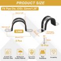 5pcs 32mm 1-1 4 Cable Clamp 2 Hole 304 Stainless Steel Rubber Coated Cushion Insulated Clamps U Holder Pipe Strap With