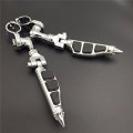 Smt-chrome Short Angled Adjustable Peg Mounting Kit Stiletto Shape Footpeg Compatible With V-star Roadstar Suzuki Boulevard 1-1