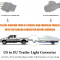 Fydun Trailer Connector Plastic Round European 13-pin To American 4-pin Taillight Circuit Wiring Adapter Plug And Play