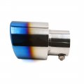 Uxcell A17122500ux0003 Universal Grilled Blue Metal Car Rear Round Exhaust Muffler Tip Tail Throat Pipe