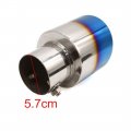 Uxcell A17122500ux0003 Universal Grilled Blue Metal Car Rear Round Exhaust Muffler Tip Tail Throat Pipe