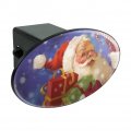 Christmas Holiday Santa Presents Candy Canes Oval Tow Trailer Hitch Cover Plug Insert