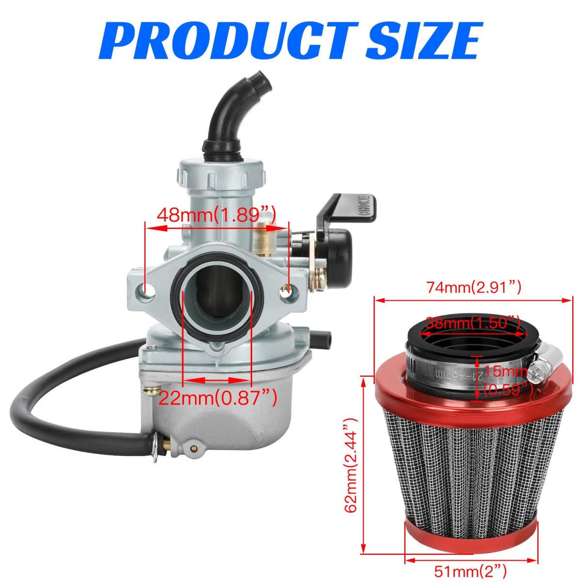 Pz22 Carburetor 22mm With Throttle Cable And Grip For Ssr Taotao Xpro Coleman Apollo 110cc 125cc Pit Dirt Bike Atv Quad 4
