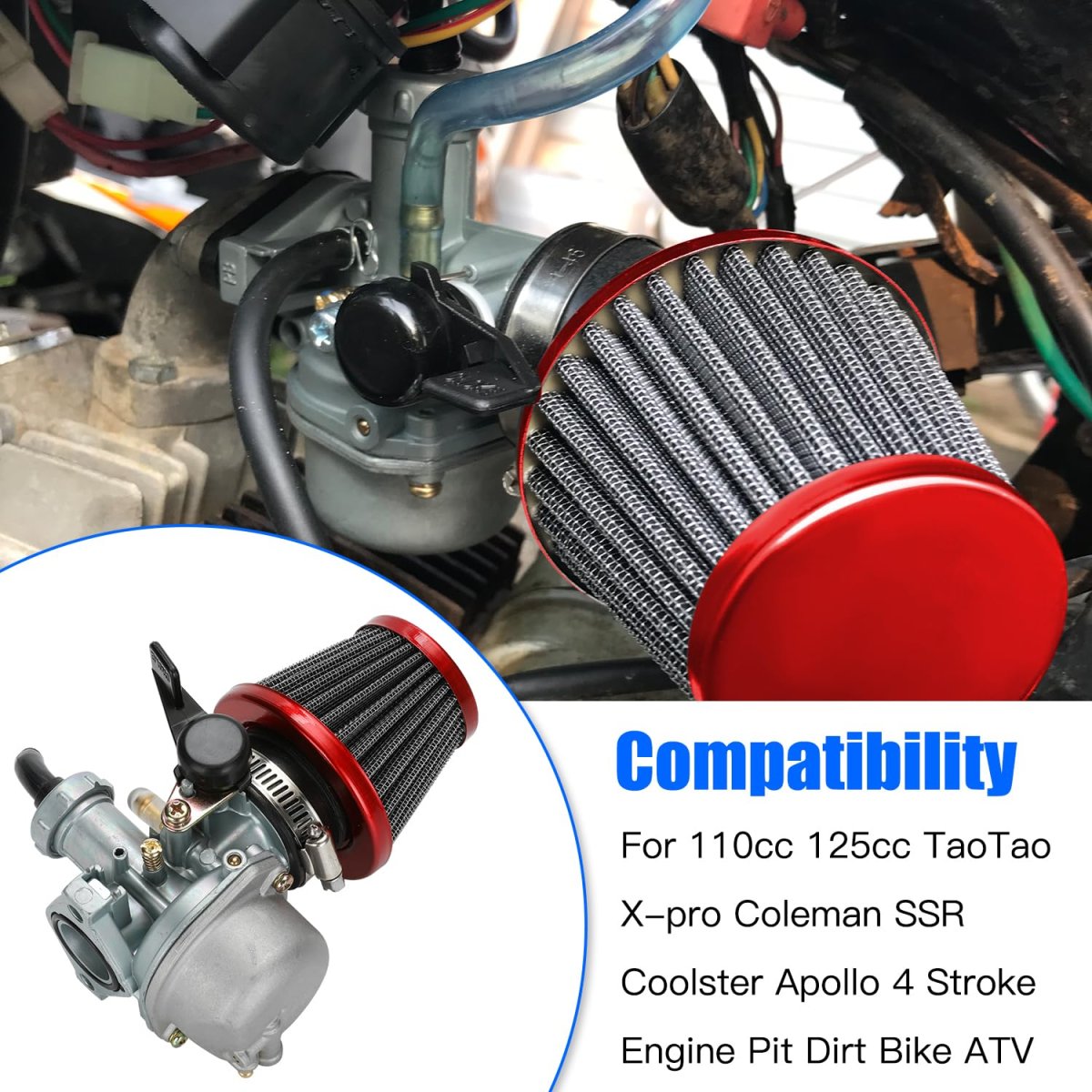 Pz22 Carburetor 22mm With Throttle Cable And Grip For Ssr Taotao Xpro Coleman Apollo 110cc 125cc Pit Dirt Bike Atv Quad 4