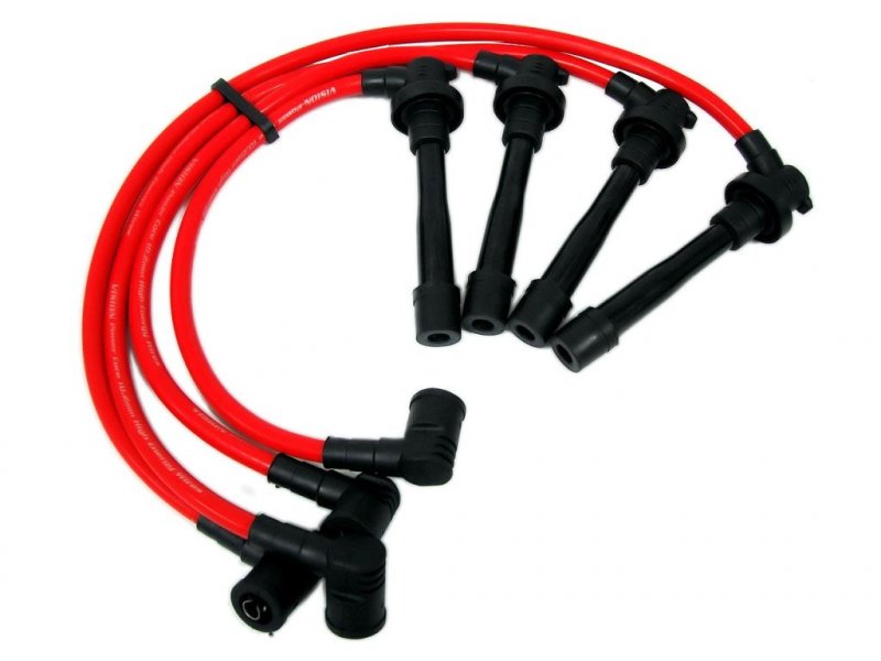 Vms Racing 90-93 10 2mm High Performance Engine Spark Plug Wires Set In Red For Honda Integra Xsi Civic Crx Sir Dohc Ef8 Ef9