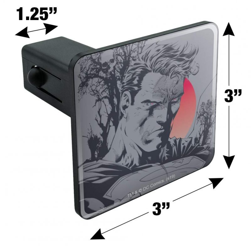 Superman Dark Persona Tow Trailer Hitch Cover Plug Insert