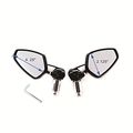 Htt- Motorcycle 7 8 22mm Universal Cnc Aluminum Arrow Bar End Side Black Mirrors