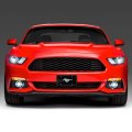 Ford Mustang 3d Chrome Pony Logo On Pattern Black Aluminum License Plate Official Licensed 