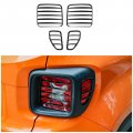 Cherocar For Jeep Renegade Tail Light Lamp Covers Blinds Rear Taillight Guard 2016-2021 Black 