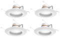 Commercial Electric 5 6 In White Integrated Led Energy Star Color Changing Recessed Trim Downlight 8 Packa 